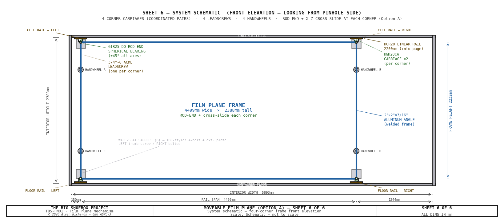 TBS-001 Film Plane Mechanism — Sheet 6: System Schematic