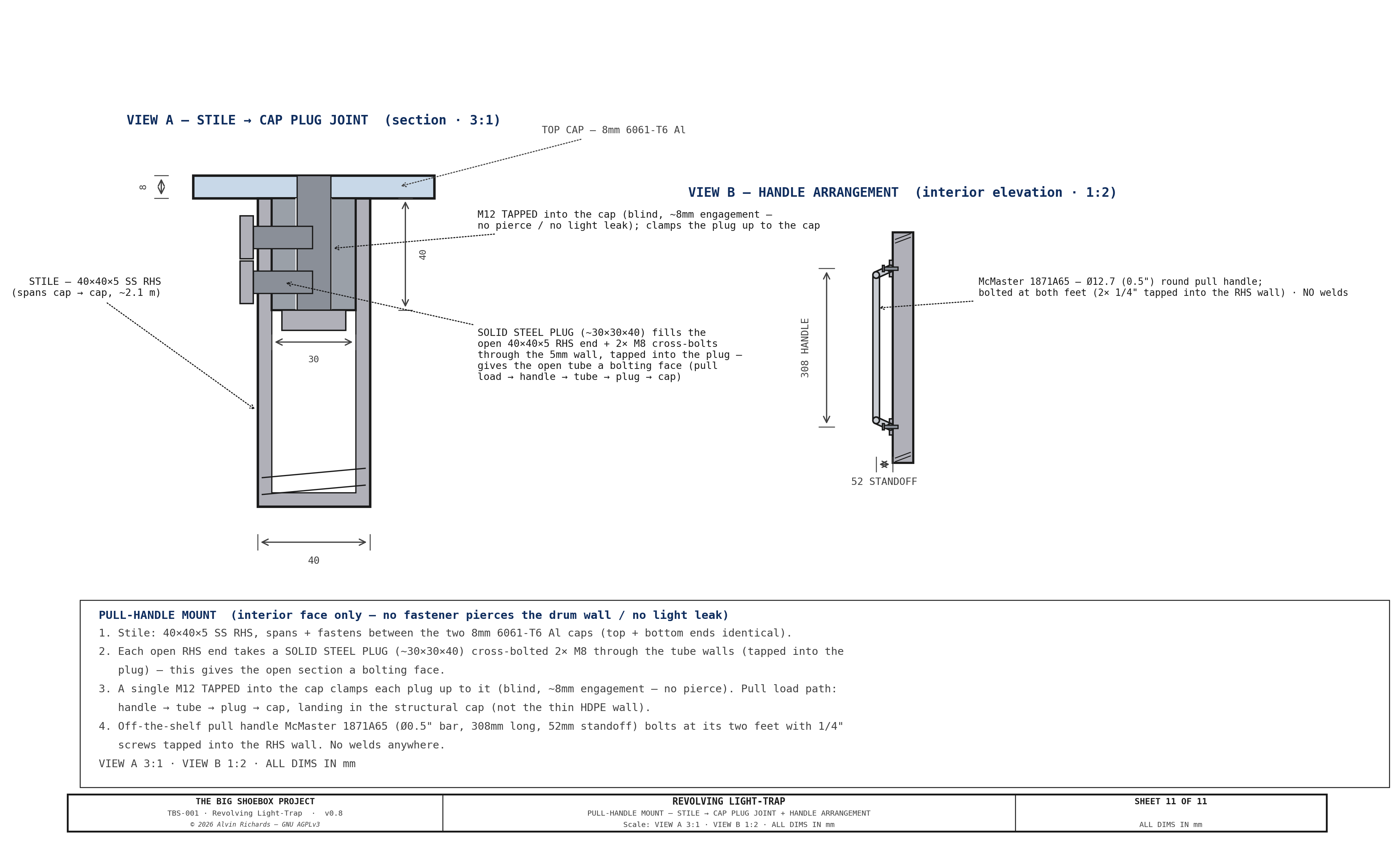 TBS-001 Light-Trap — Sheet 11: Pull-Handle Mount