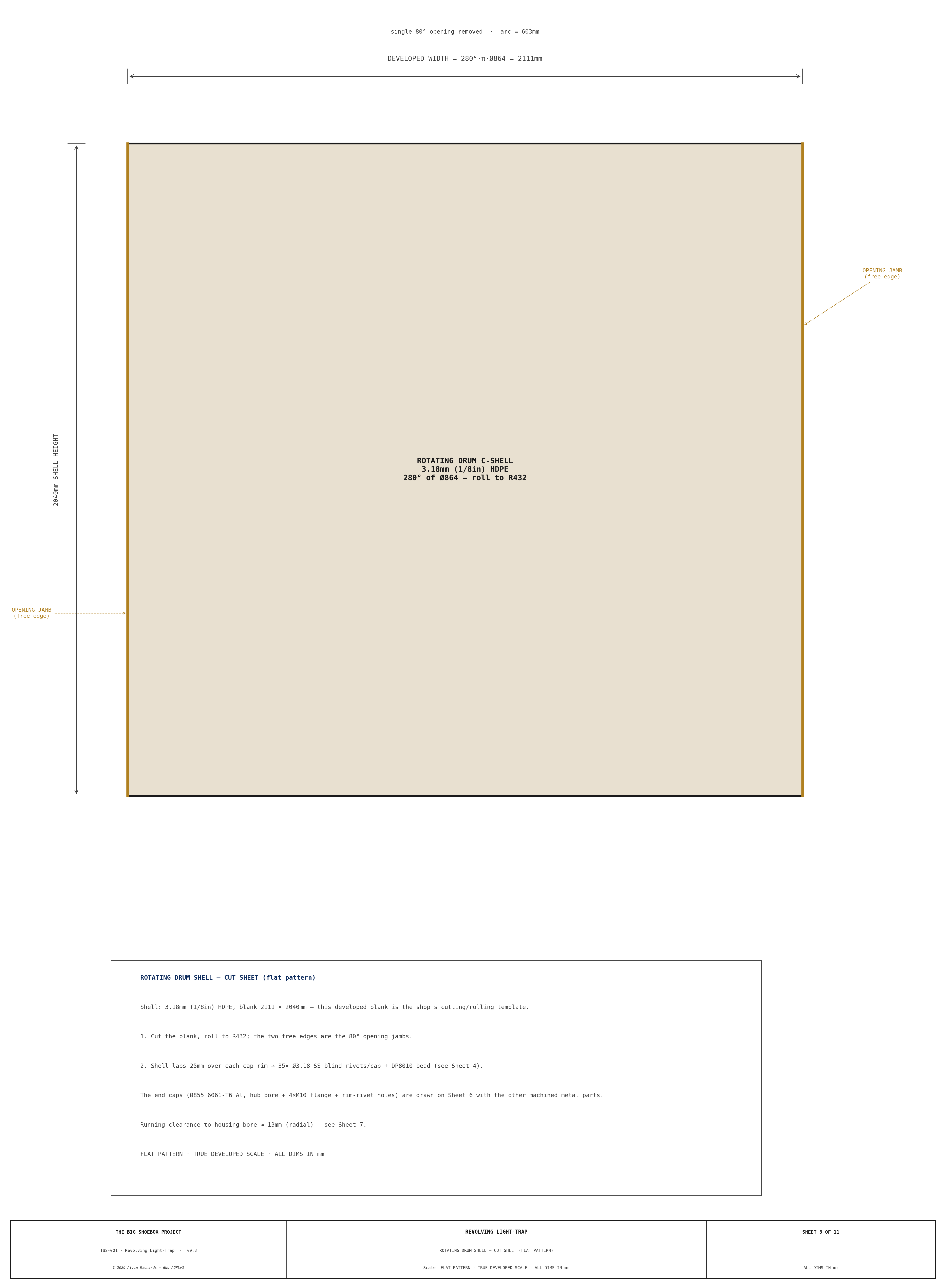 TBS-001 Light-Trap — Sheet 3: Drum — Cut