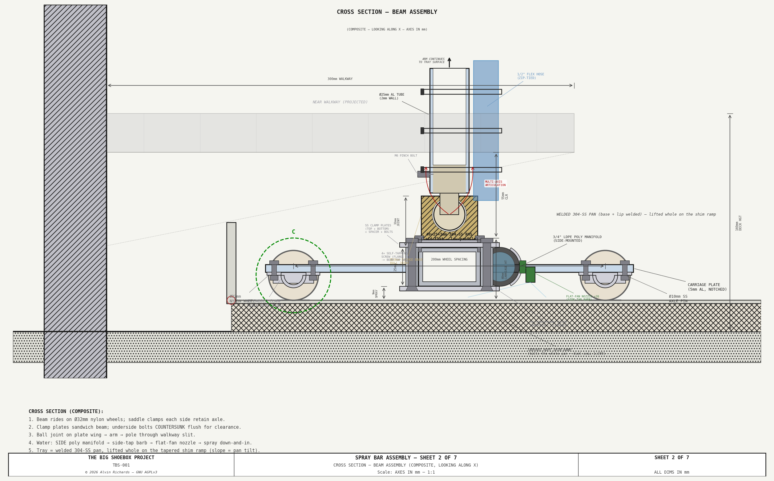 TBS-001 — Spray Bar Cross Section